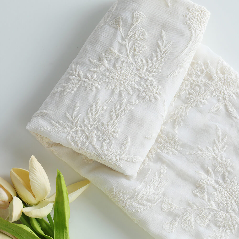 Embroidered Fabric Cotton Thread Home Textile Cotton for Women's Wear 3
